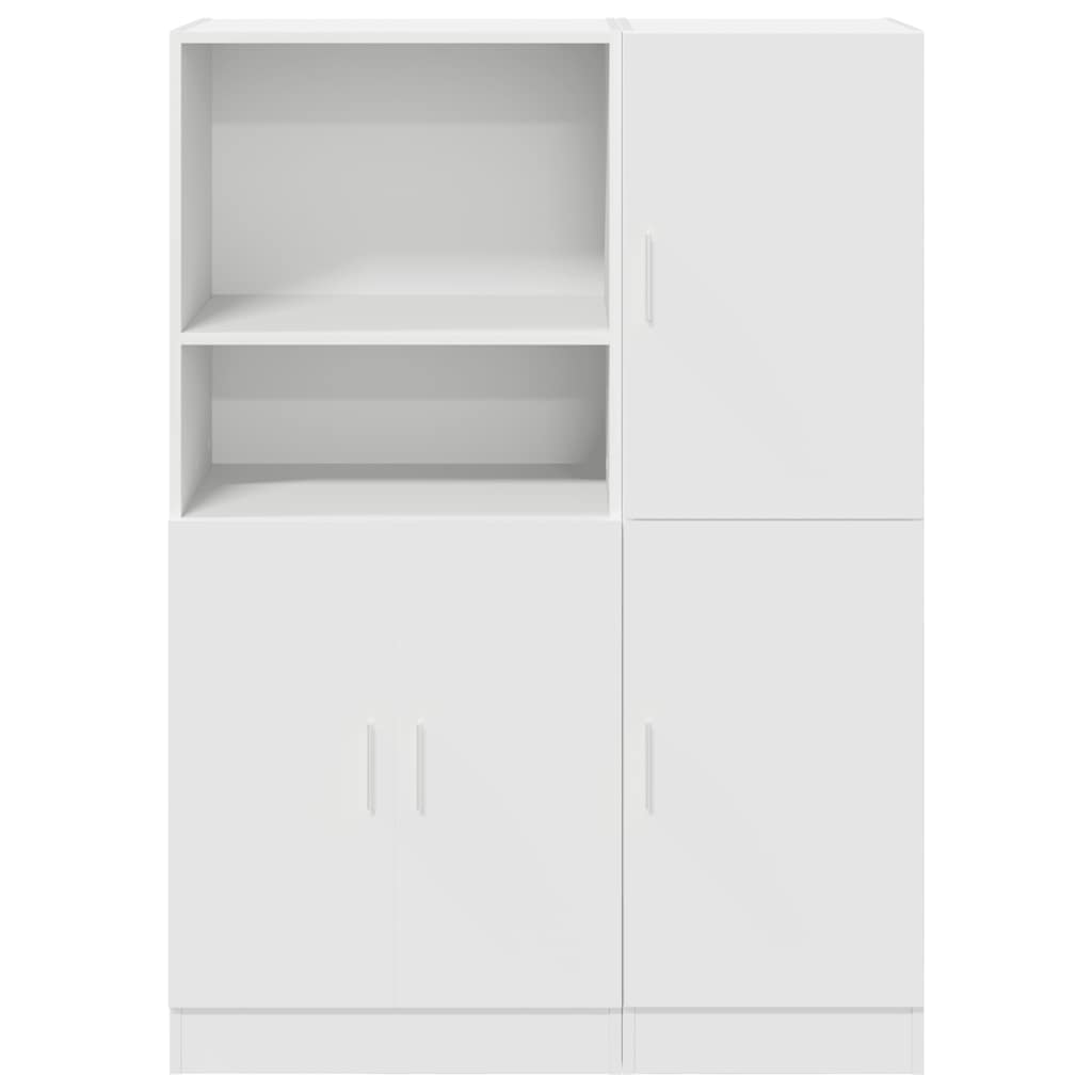 2-tlg. Küchenschrank-Set Weiß Holzwerkstoff