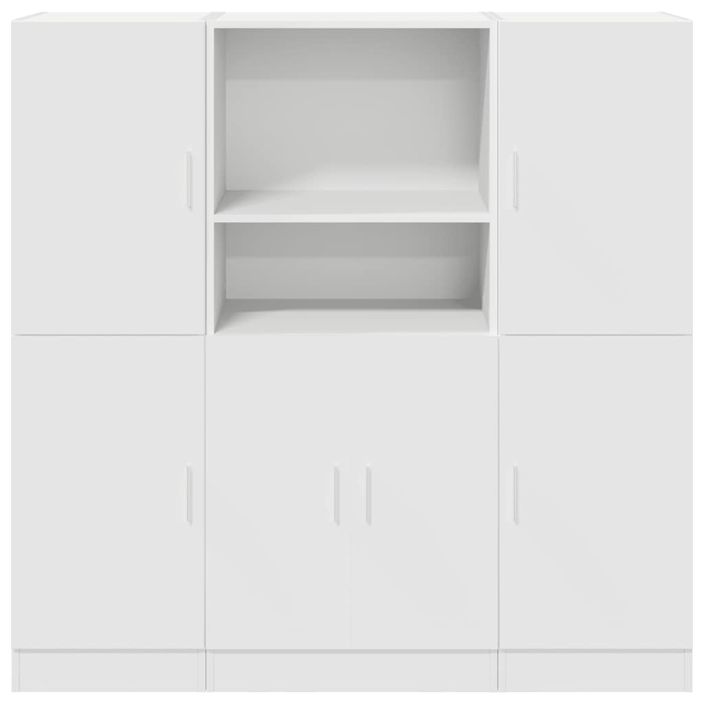 3-tlg. Küchenschrank-Set Weiß Holzwerkstoff