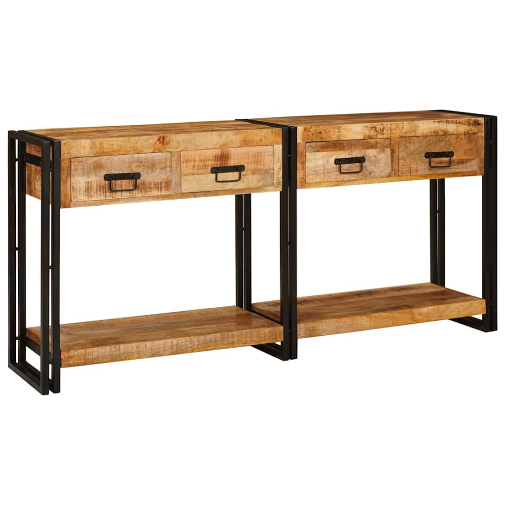 Konsolen-Tische 2 Stk. Braun 161 x 33 x 75 cm Massivholz Mango