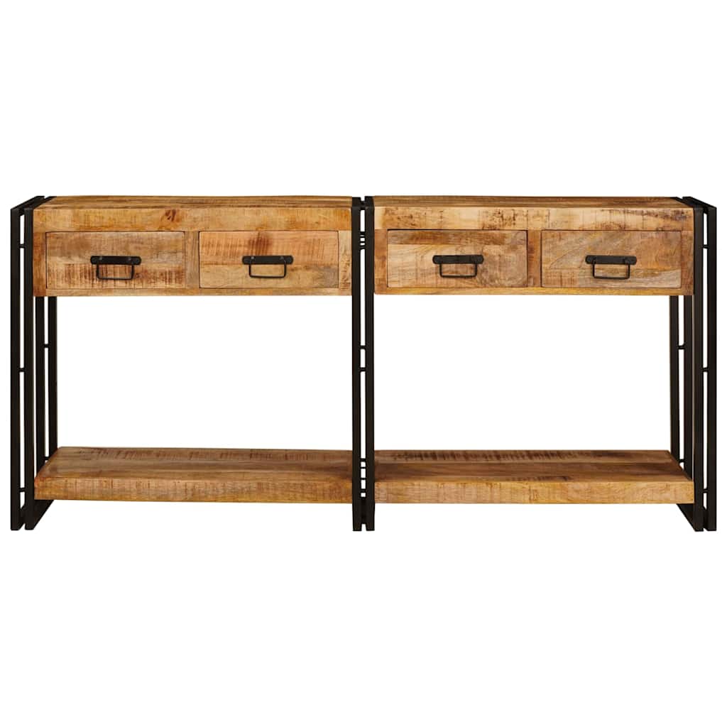 Konsolen-Tische 2 pcs Braun 161 x 33 x 75 cm Massivholz Mango