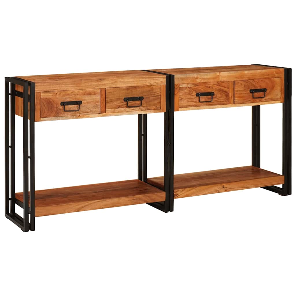 Konsolen-Tische 2 Stk. Braun 161 x 33 x 75 cm Massivholz Akazie