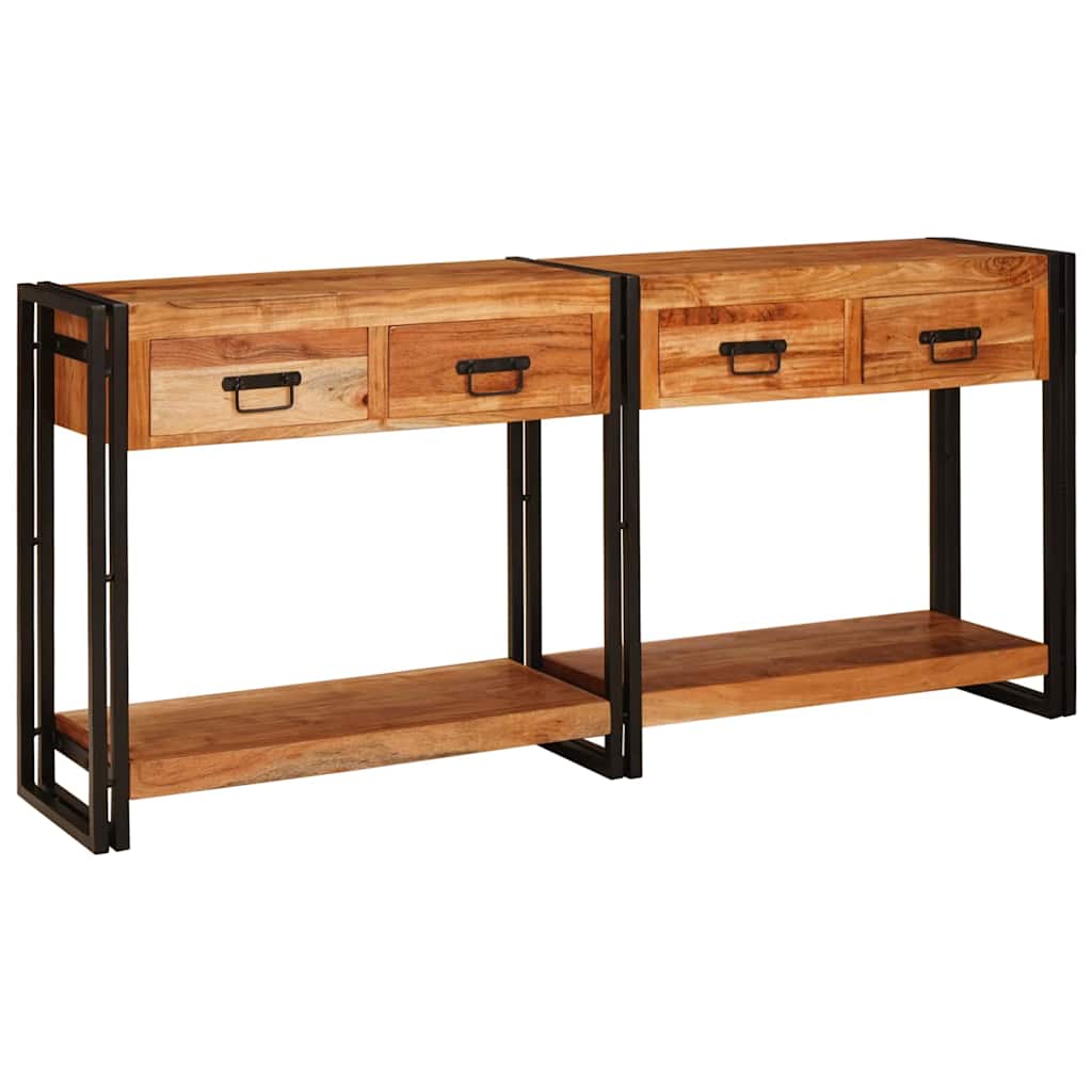 Konsolen-Tische 2 Stk. Braun 161 x 33 x 75 cm Massivholz Akazie