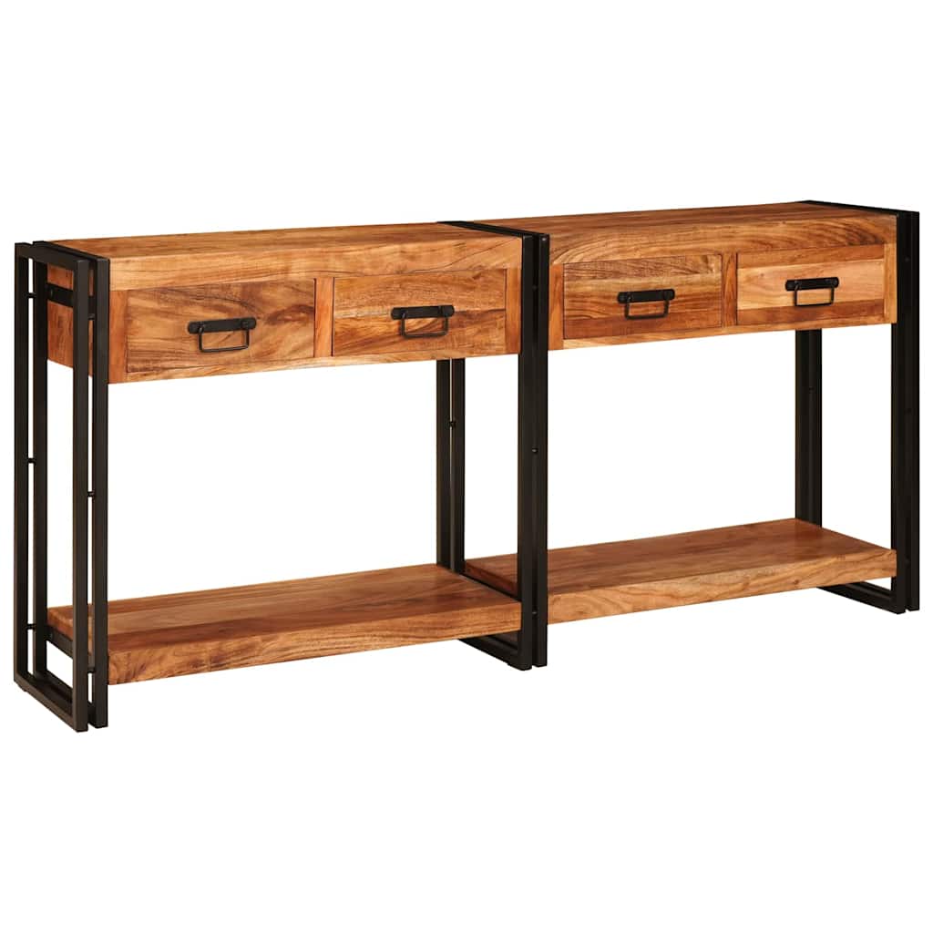 Konsolen-Tische 2 Stk. Braun 161 x 33 x 75 cm Massivholz Akazie
