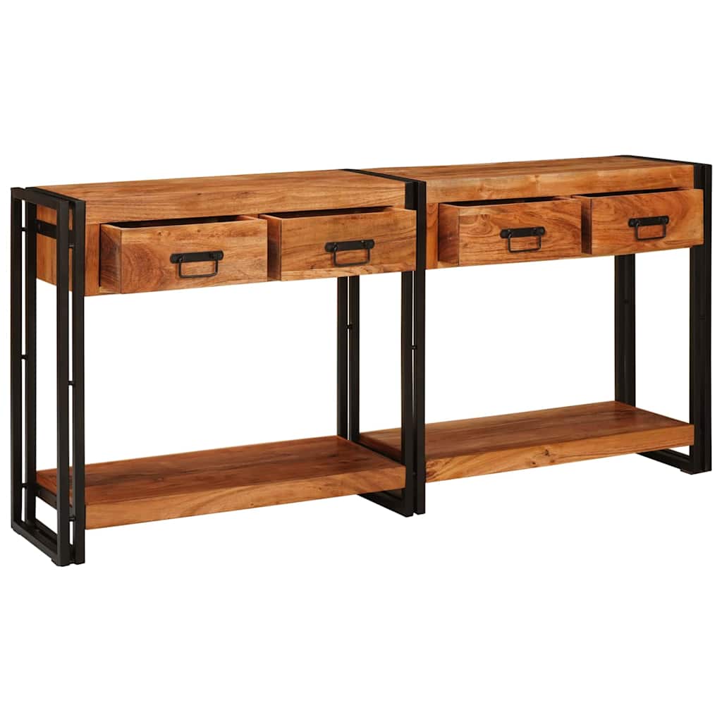 Konsolen-Tische 2 Stk. Braun 161 x 33 x 75 cm Massivholz Akazie