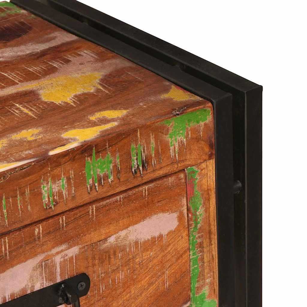Ensemble de 2 consoles avec tiroirs, en bois massif recyclé coloré