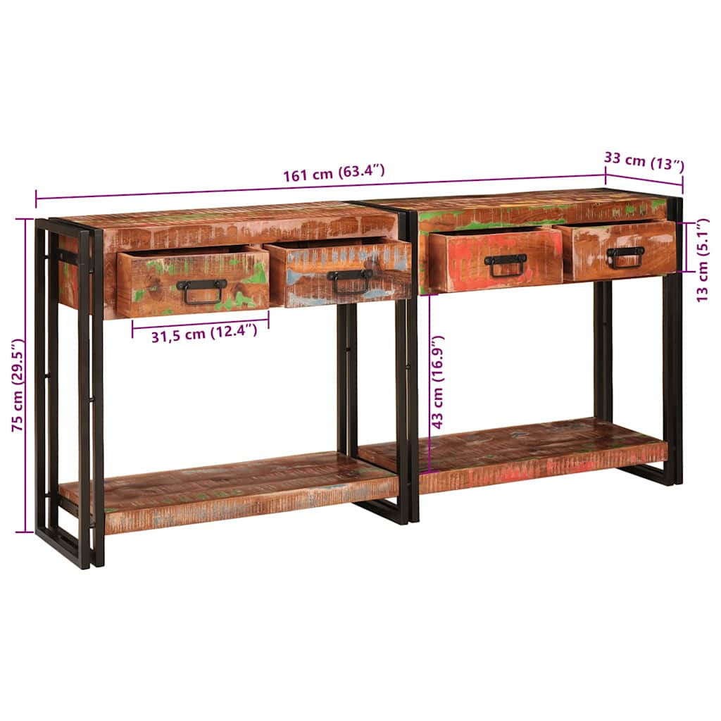 Konsolen-Tische 2 stk. Mehrfarbig 161 x 33 x 75 cm