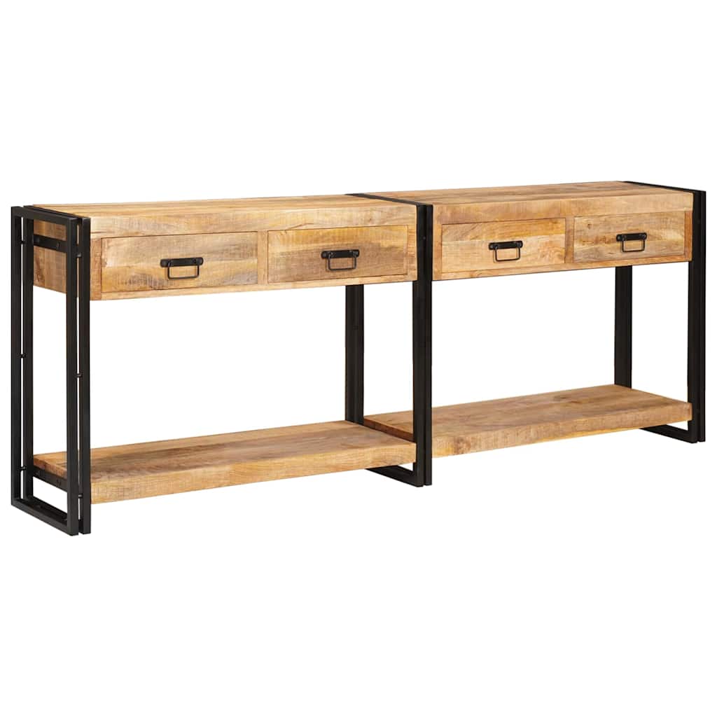 Konsolen-Tische 2 pcs Braun 200 x 33 x 75 cm Massivholz Mango