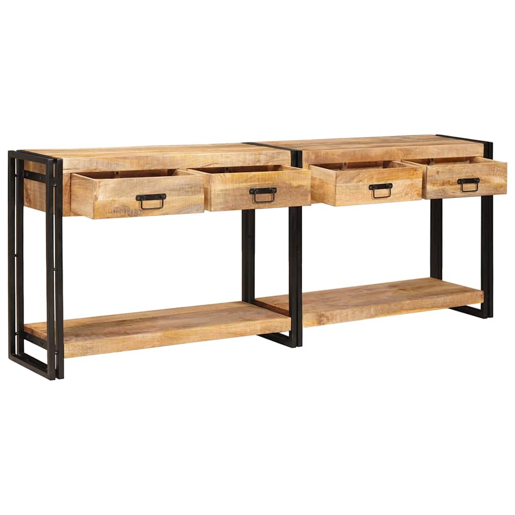 Konsolen-Tische 2 pcs Braun 200 x 33 x 75 cm Massivholz Mango