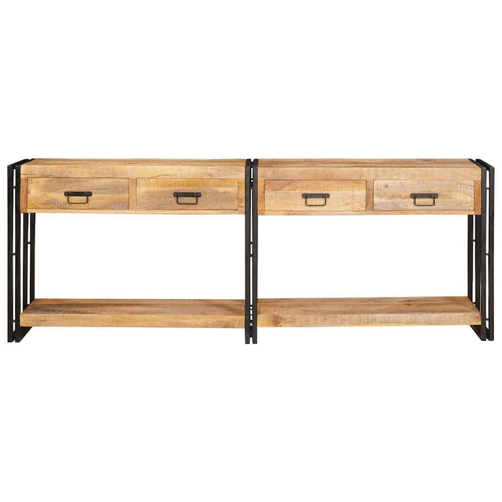 Konsolen-Tische 2 pcs Braun 200 x 33 x 75 cm Massivholz Mango