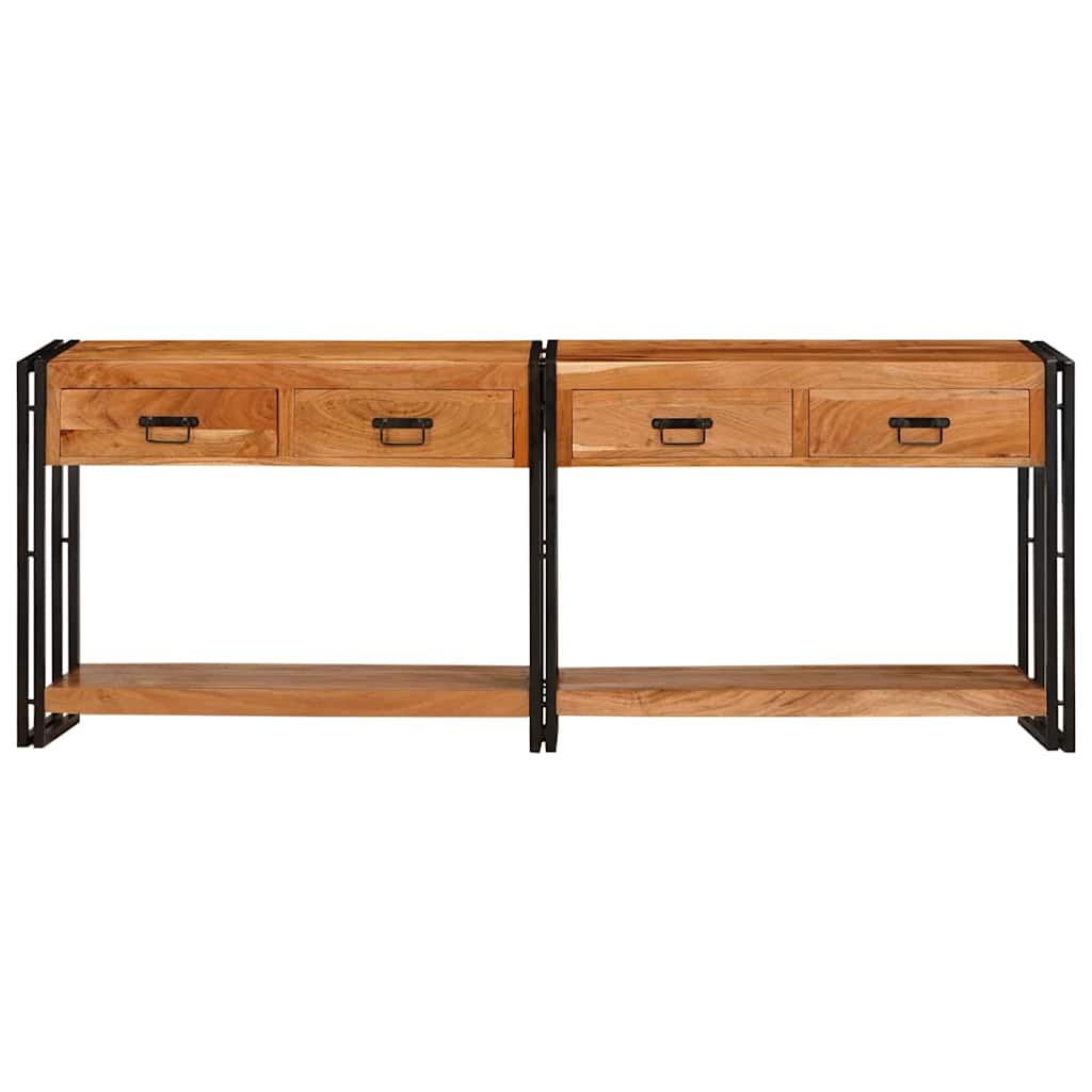 Konsolen-Tische 2 Stk. Braun 200 x 33 x 75 cm Massivholz Akazie