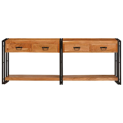 Konsolen-Tische 2 stk. Braun 200 x 33 x 75 cm Massivholz Akazie