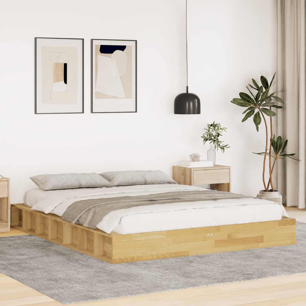 Massivholzbett ohne Matratze 140x200 cm Eichenholz