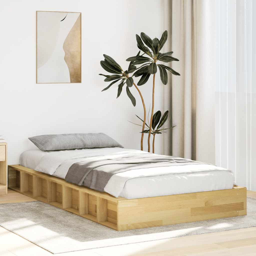 Massivholzbett ohne Matratze 90x190 cm Eichenholz