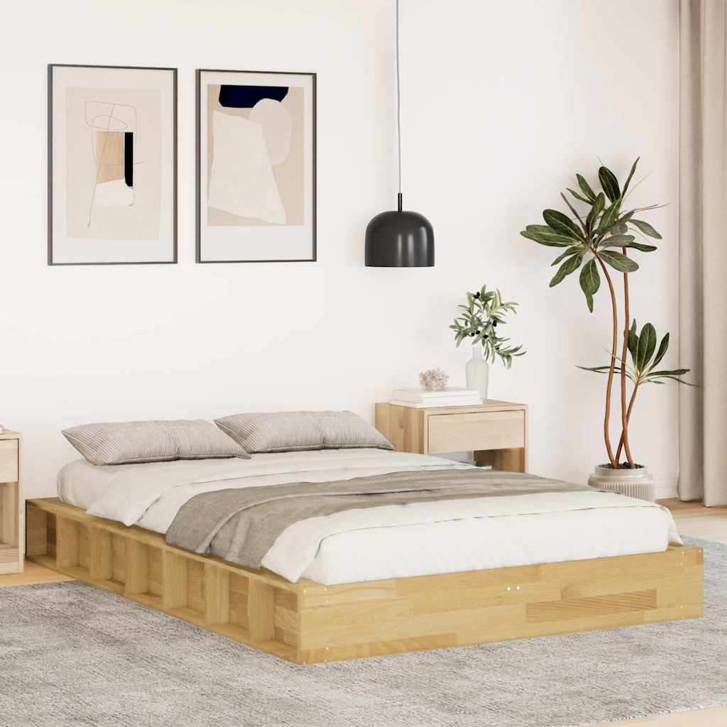 Massivholzbett ohne Matratze 120x190 cm Eichenholz