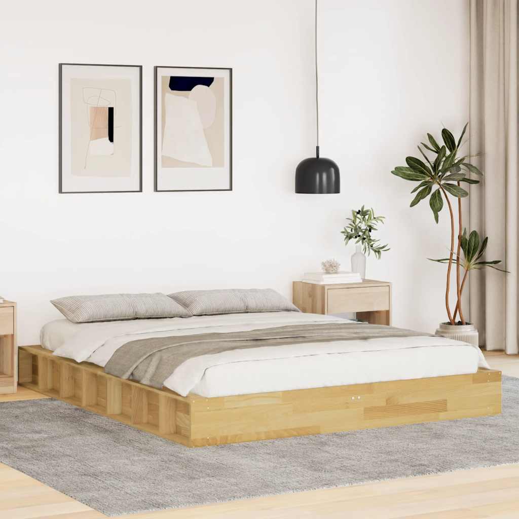 Massivholzbett ohne Matratze 140x190 cm Eichenholz