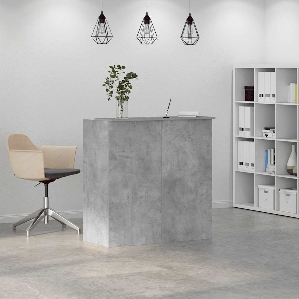 Empfangstheke Betongrau 100x50x103,5 cm Holzwerkstoff