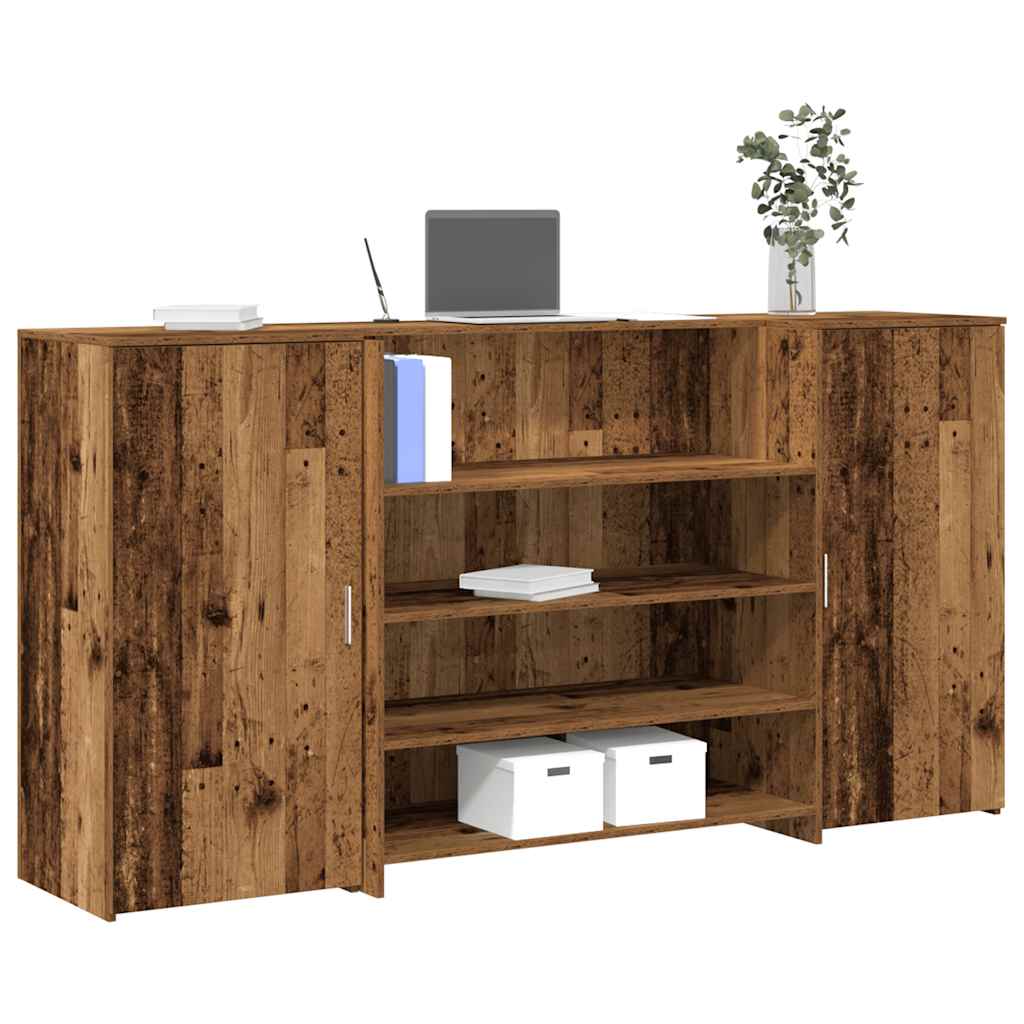 Empfangstheke Altholz-Optik 200x50x103,5 cm Holzwerkstoff