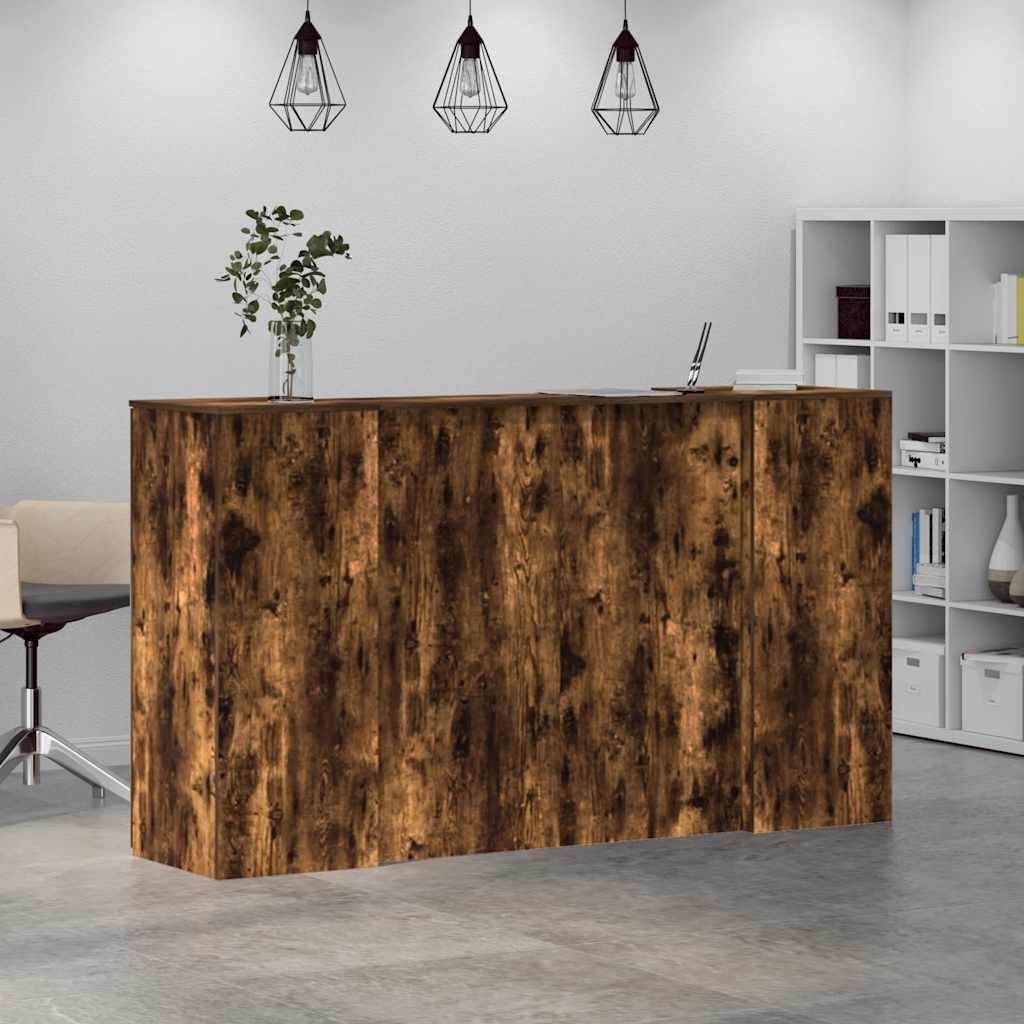 Empfangstheke Räuchereiche 180x50x103,5 cm Holzwerkstoff