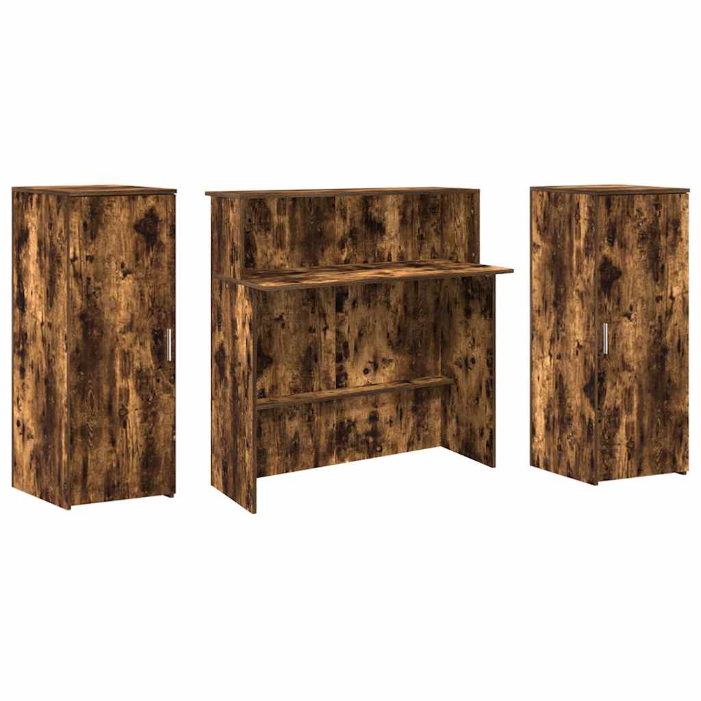 Empfangstheke Räuchereiche 180x50x103,5 cm Holzwerkstoff