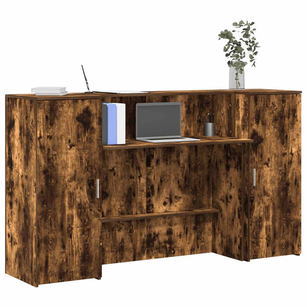 Empfangstheke Räuchereiche 180x50x103,5 cm Holzwerkstoff