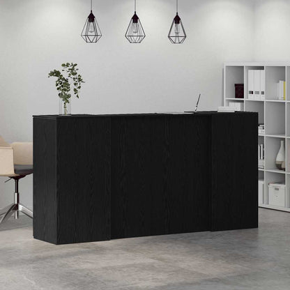 Empfangstheke Schwarz Eichen-Optik 200x50x103,5cm Holzwerkstoff