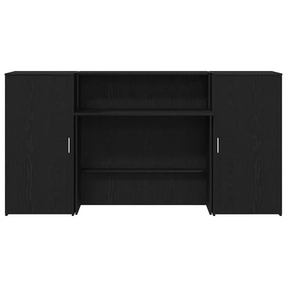 Empfangstheke Schwarz Eichen-Optik 200x50x103,5cm Holzwerkstoff