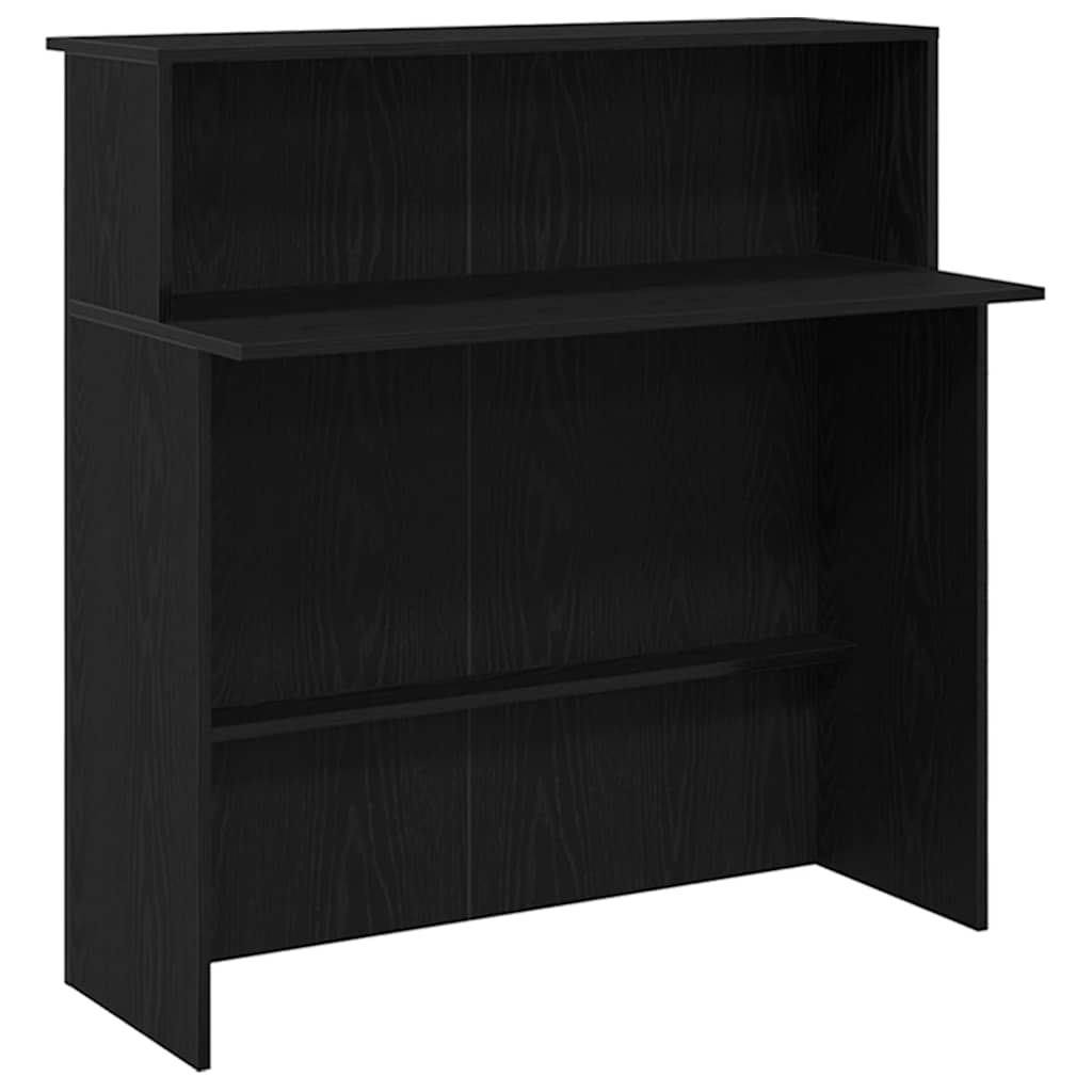 Empfangstheke Schwarz Eichen-Optik 200x50x103,5cm Holzwerkstoff