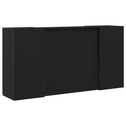 Empfangstheke Schwarz Eichen-Optik 200x50x103,5cm Holzwerkstoff