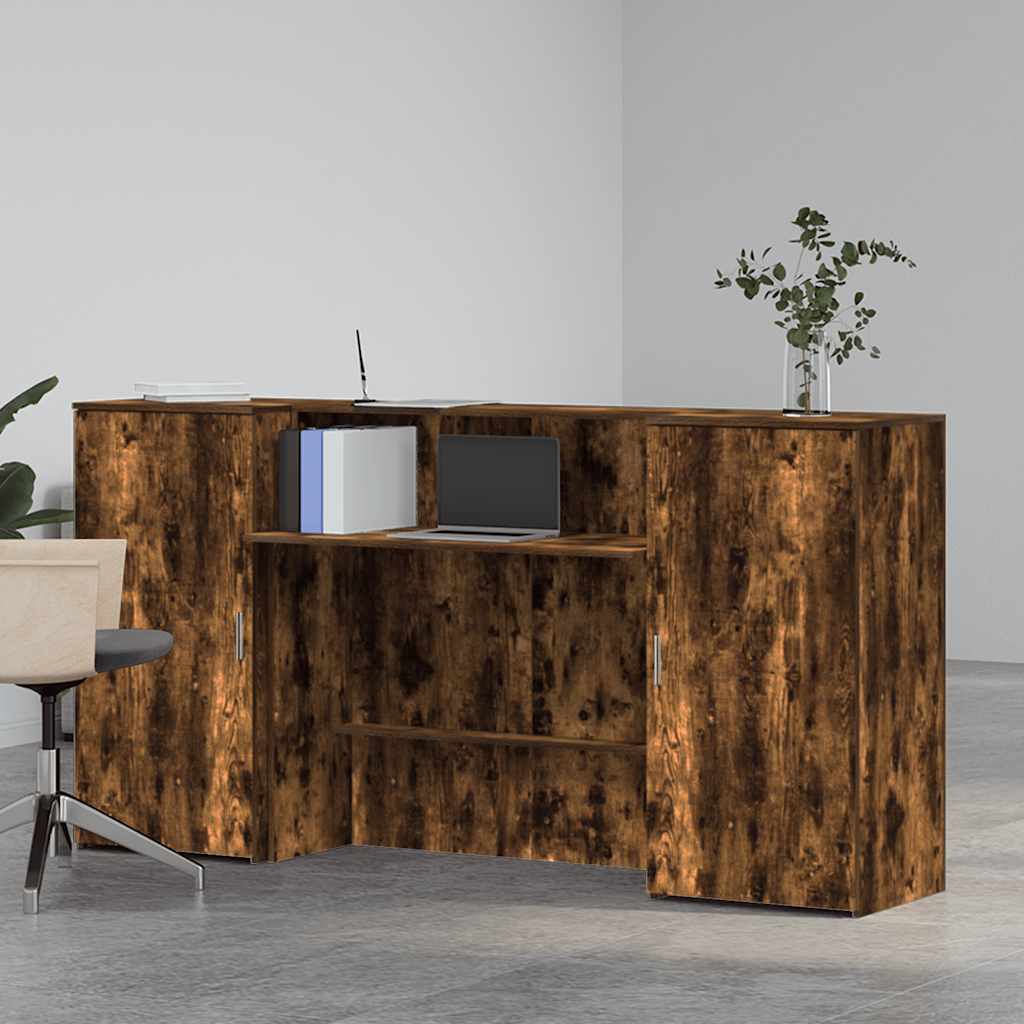 Empfangstheke Räuchereiche 200x50x103,5 cm Holzwerkstoff