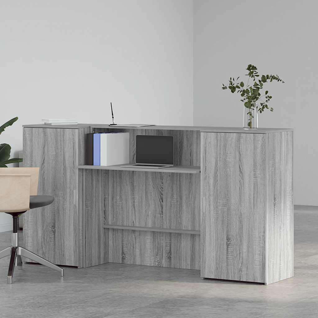 Empfangstheke Grau Sonoma 200x50x103,5 cm Holzwerkstoff