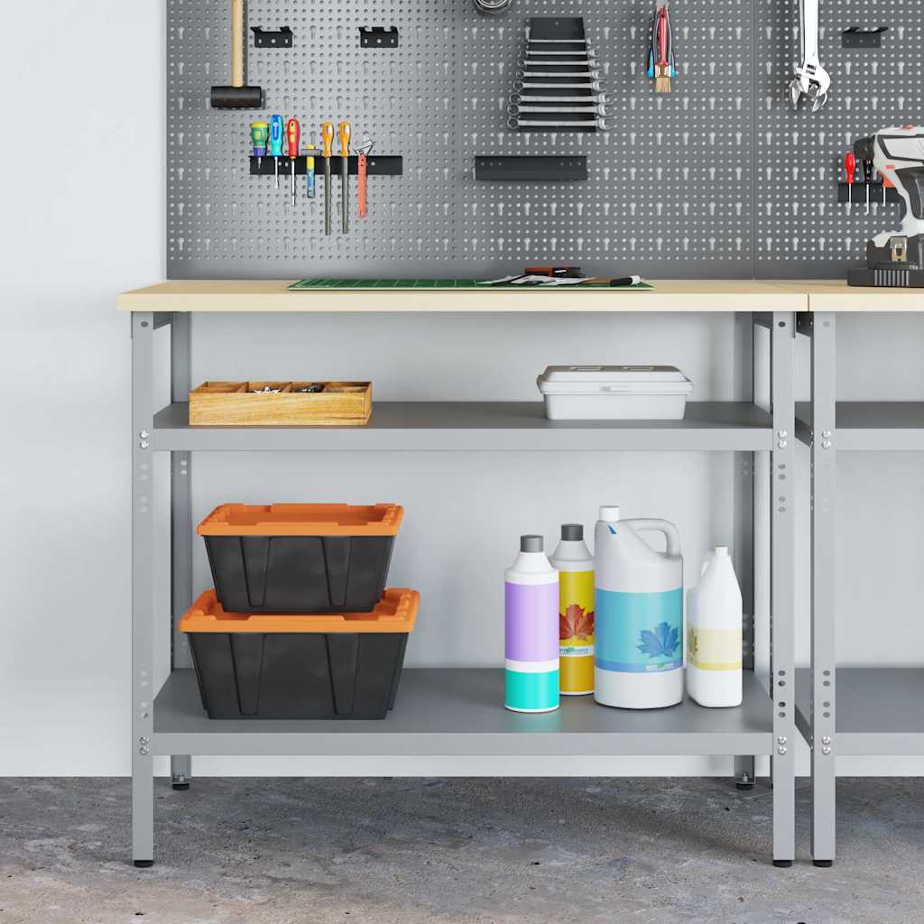 Arbeitstisch Grau 100 x 55 x 85 cm Pulverbeschichteter Stahl