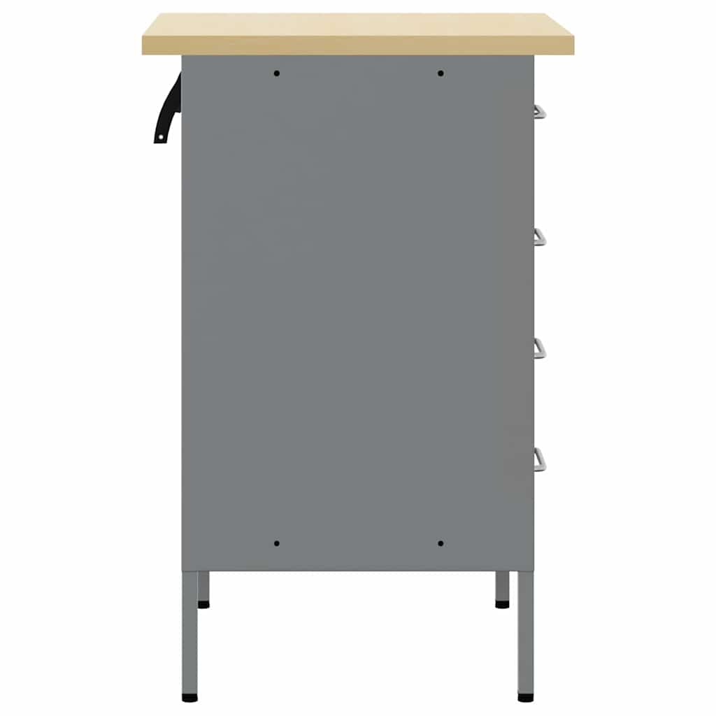 Werkbank mit Schubladen Schwarz und Grau 50 x 55 x 85 cm