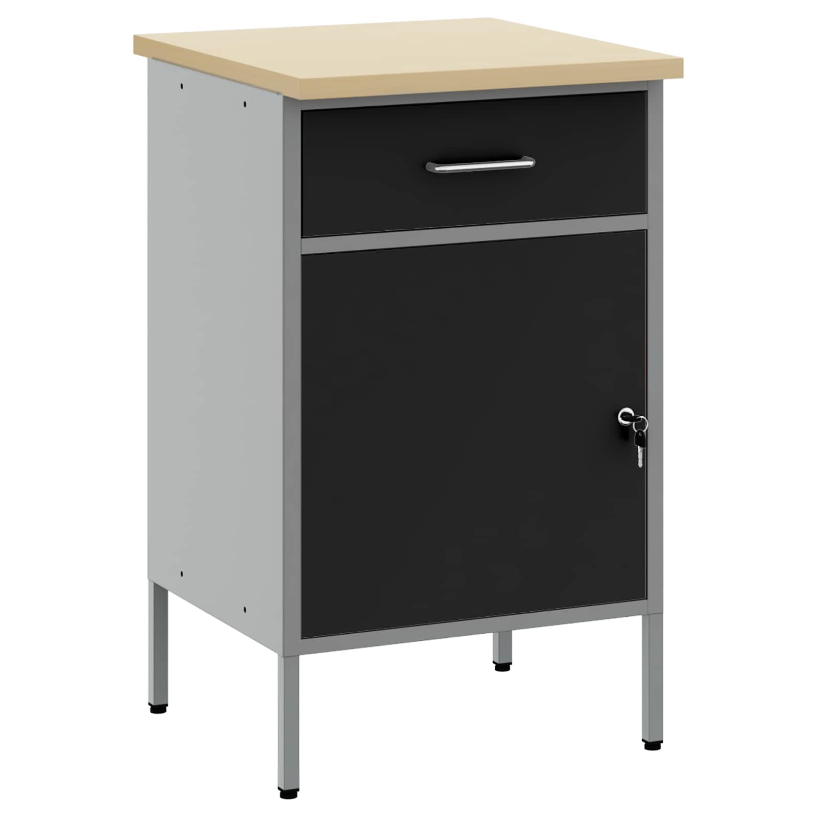 Werkbank mit Schubladen Schwarz und Grau 50 x 55 x 85 cm