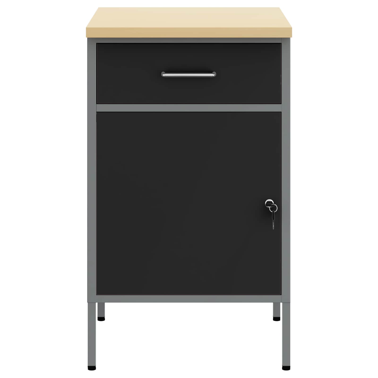 Werkbank mit Schubladen Schwarz und Grau 50 x 55 x 85 cm