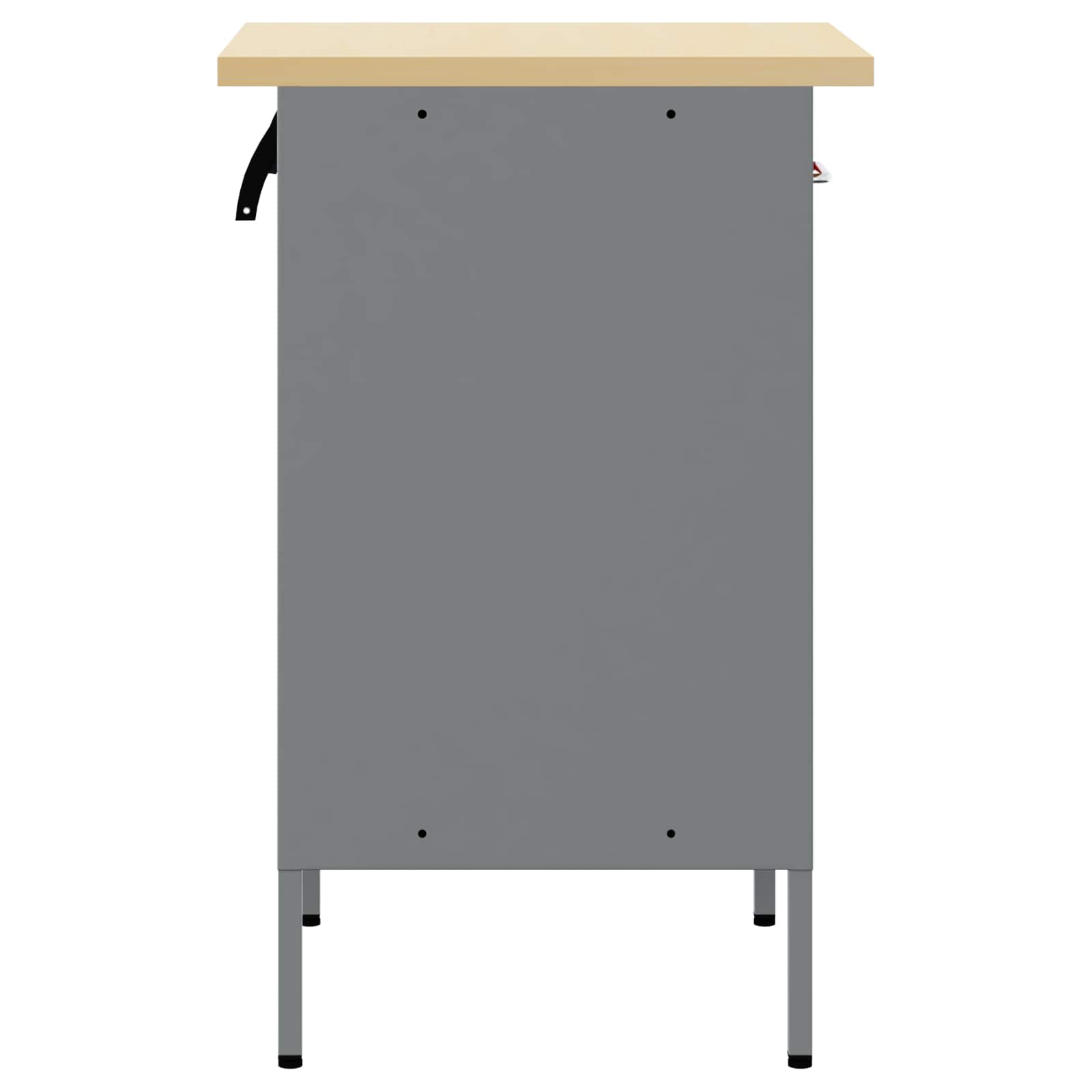 Werkbank Rot und Grau 50 x 55 x 85 cm Ingenieure Holz und Stahl
