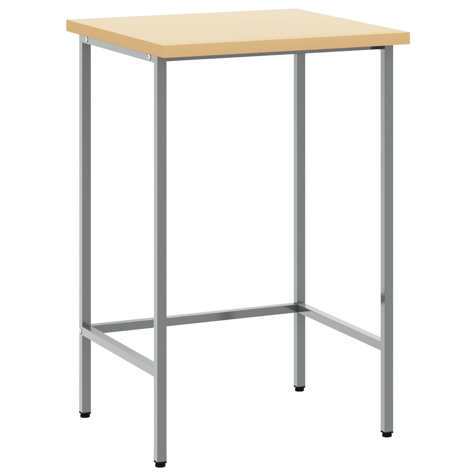 Ecktisch Grau 55 x 55 x 85 cm Stahl und hochwertiges Holz