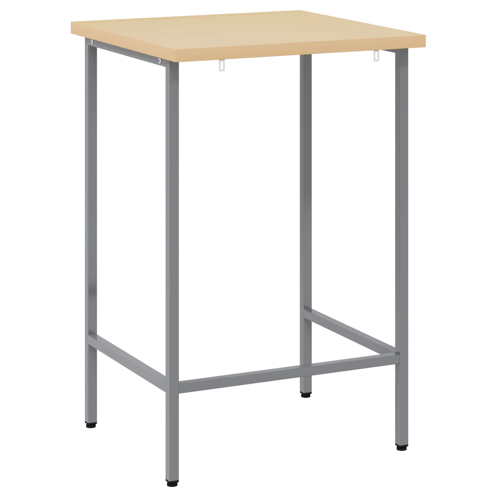 Ecktisch Grau 55 x 55 x 85 cm Stahl und hochwertiges Holz