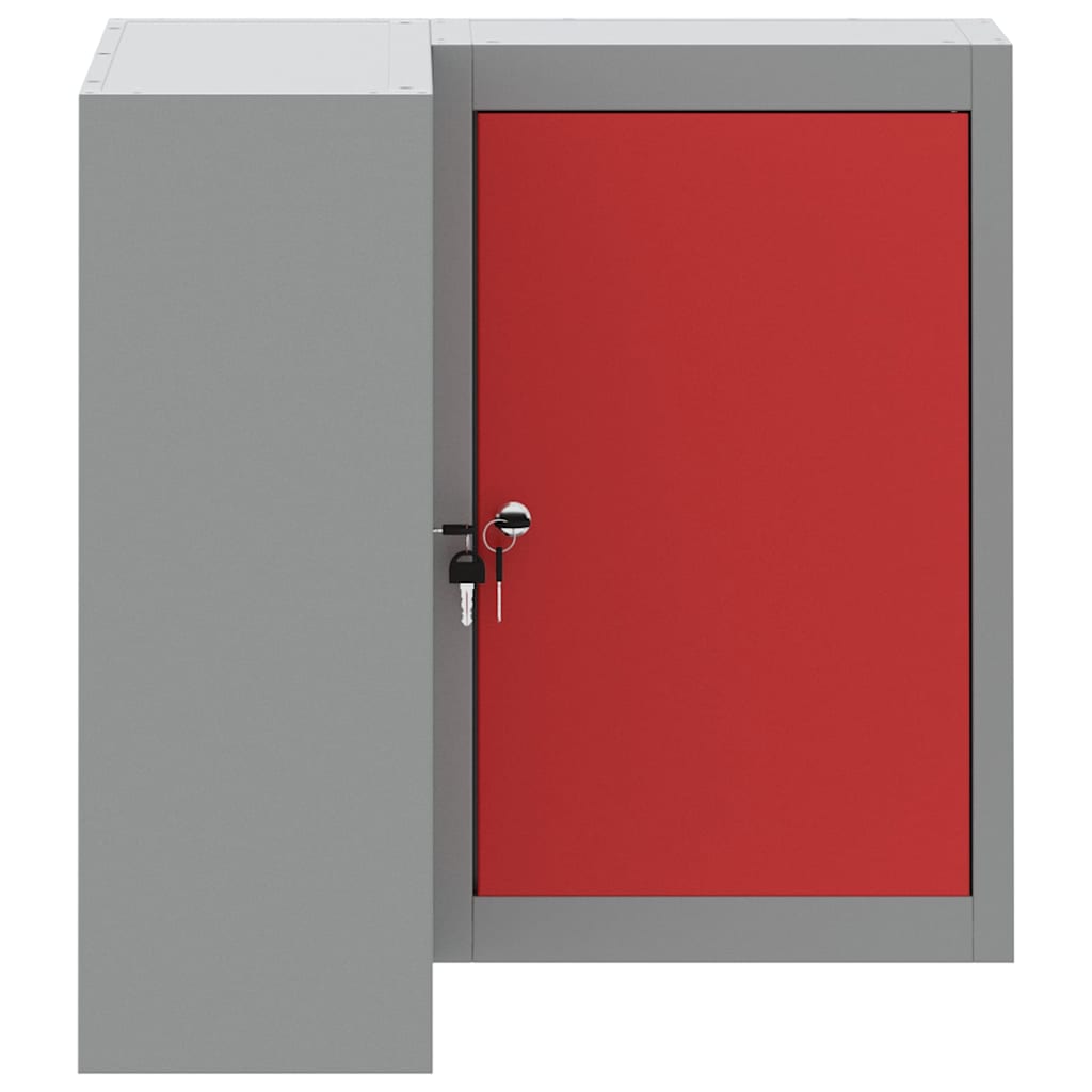 Werkzeugschrank mit Regal Rot und Grau 50 x 20 x 55 cm Stahl