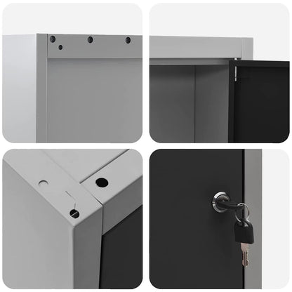 Werkzeugschrank Schwarz und Grau 50 x 20 x 55 cm Stahl