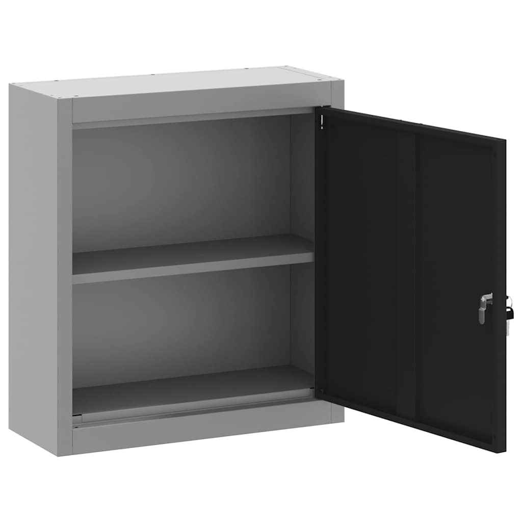 Werkzeugschrank Schwarz und Grau 50 x 20 x 55 cm Stahl