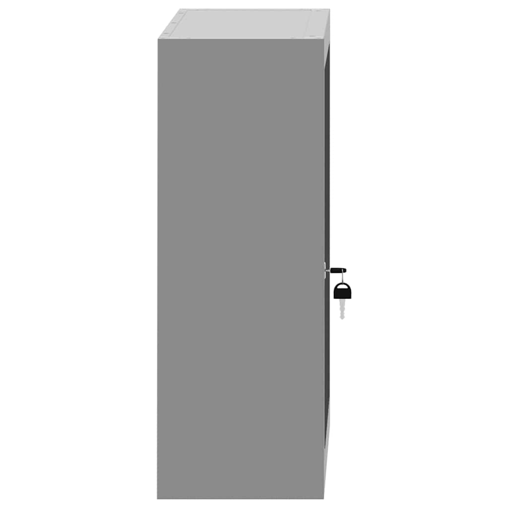 Werkzeugschrank Schwarz und Grau 50 x 20 x 55 cm Stahl