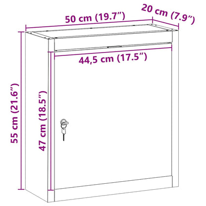 Werkzeugschrank Schwarz und Grau 50 x 20 x 55 cm Stahl