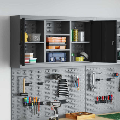 Werkzeugschrank Schwarz und Grau 100 x 20 x 55 cm Stahl