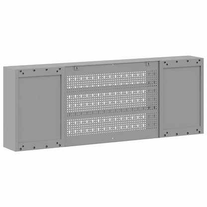 Werkzeugschrank mit Regal Rot und Grau 150 x 20 x 55 cm Stahl