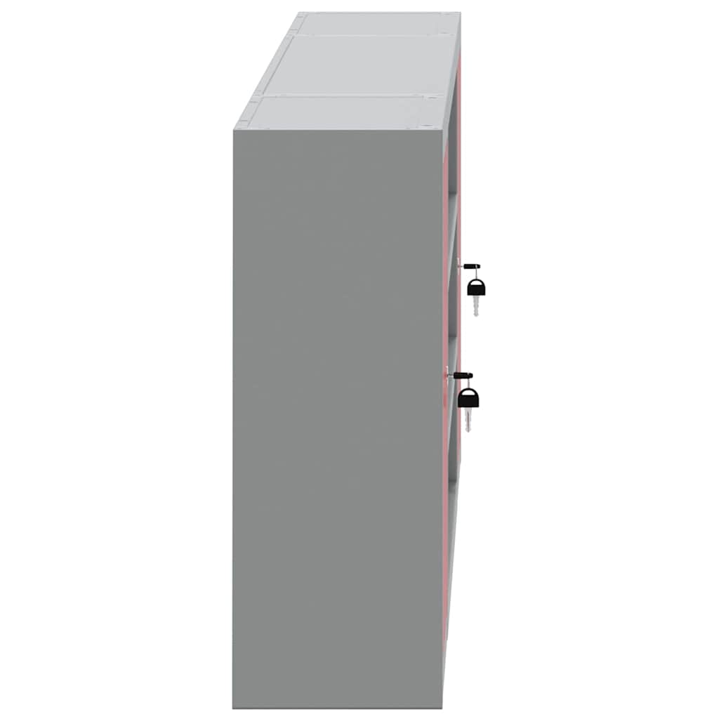 Werkzeugschrank mit Regal Rot und Grau 150 x 20 x 55 cm Stahl