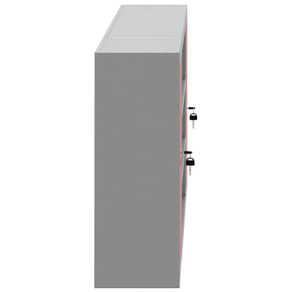 Werkzeugschrank mit Regal Rot und Grau 150 x 20 x 55 cm Stahl