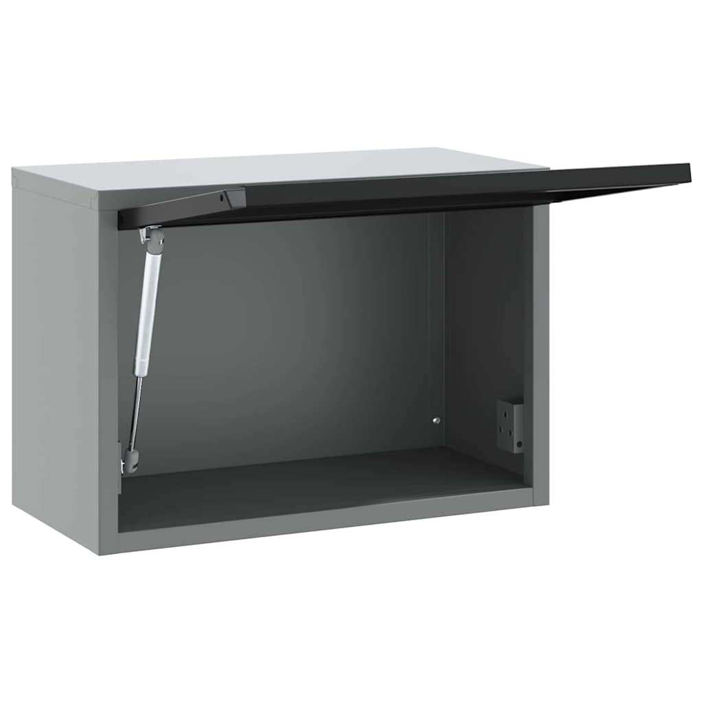Werkzeugschrank Schwarz und Grau 50 x 25 x 35 cm Stahl
