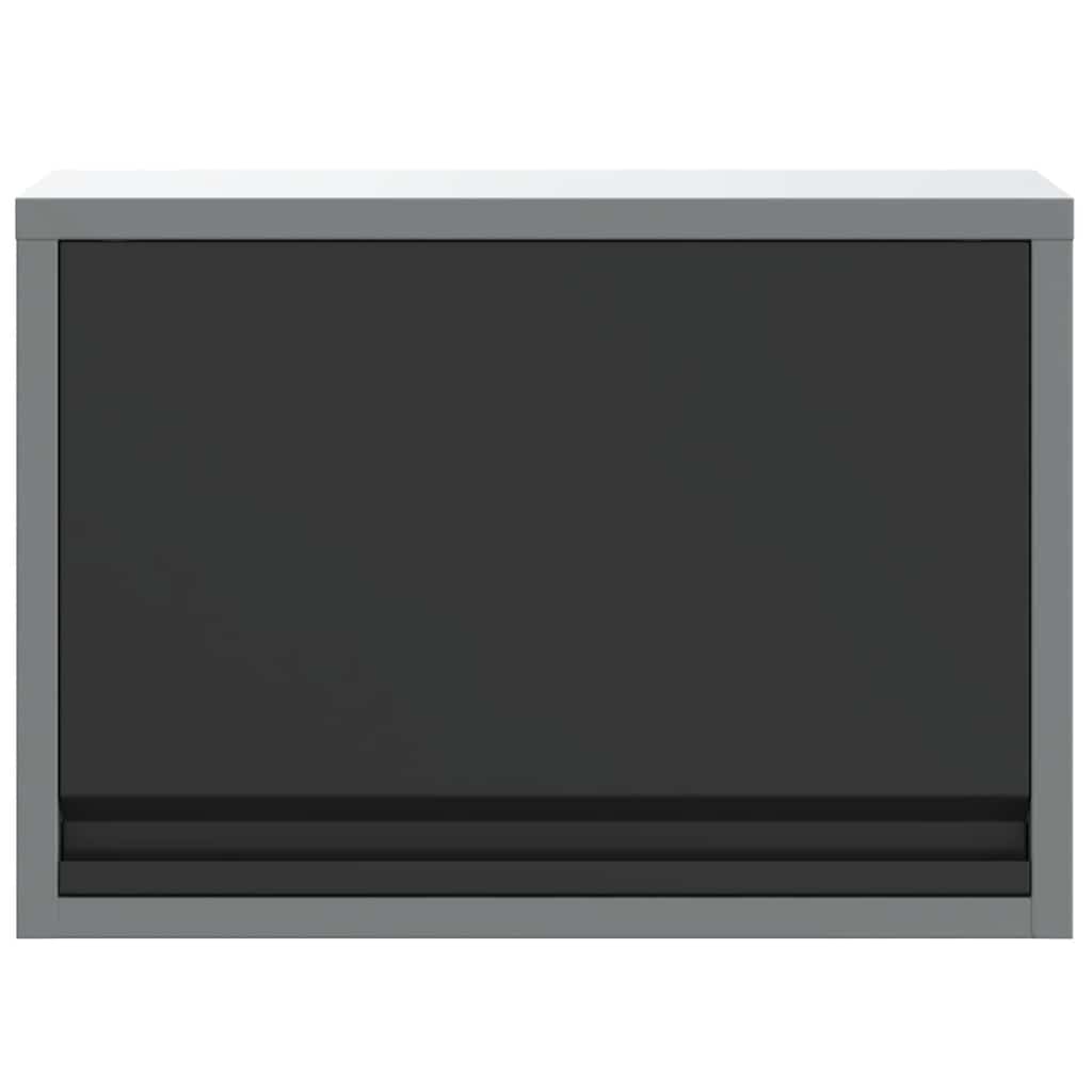 Werkzeugschrank Schwarz und Grau 50 x 25 x 35 cm Stahl