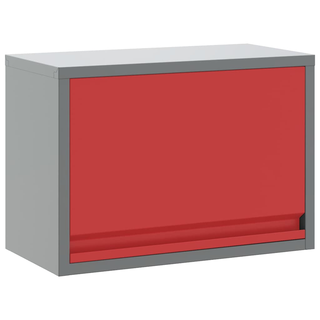 Werkzeugschrank mit Speicher Rot und Grau 50 x 25 x 35 cm Stahl