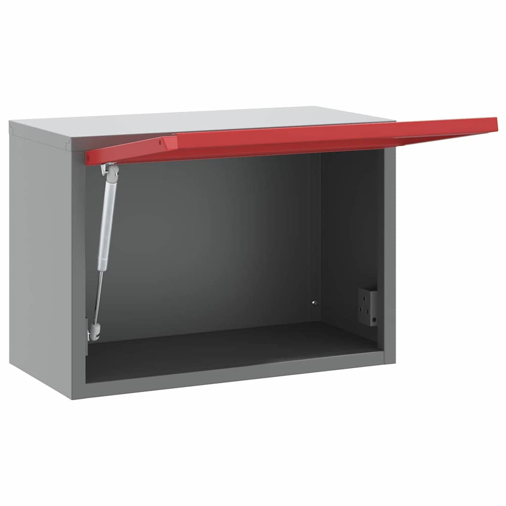 Werkzeugschrank mit Speicher Rot und Grau 50 x 25 x 35 cm Stahl